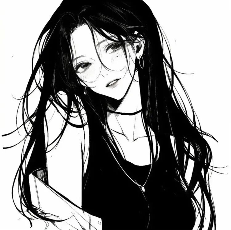 黑白动漫头像女