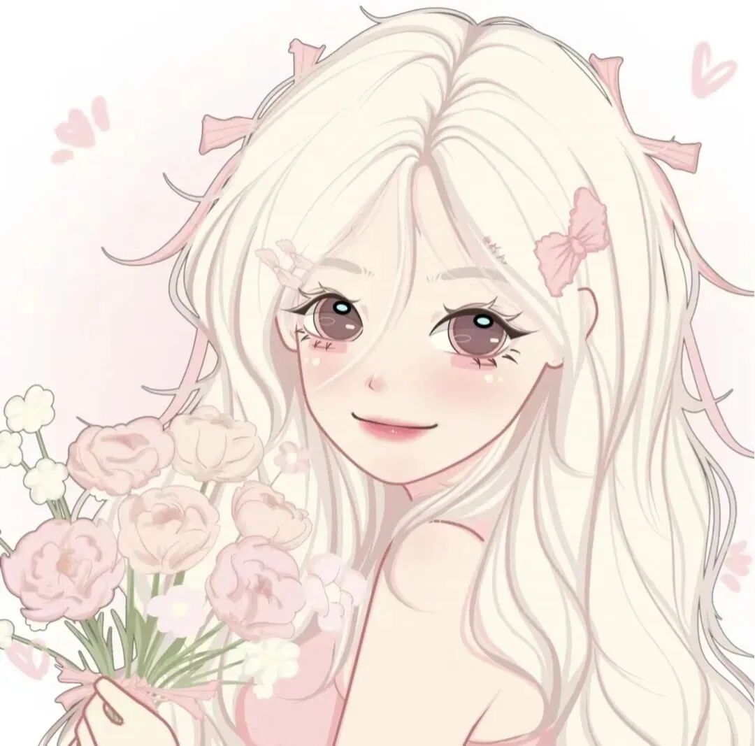 甜妹鲜花手绘动漫头像女