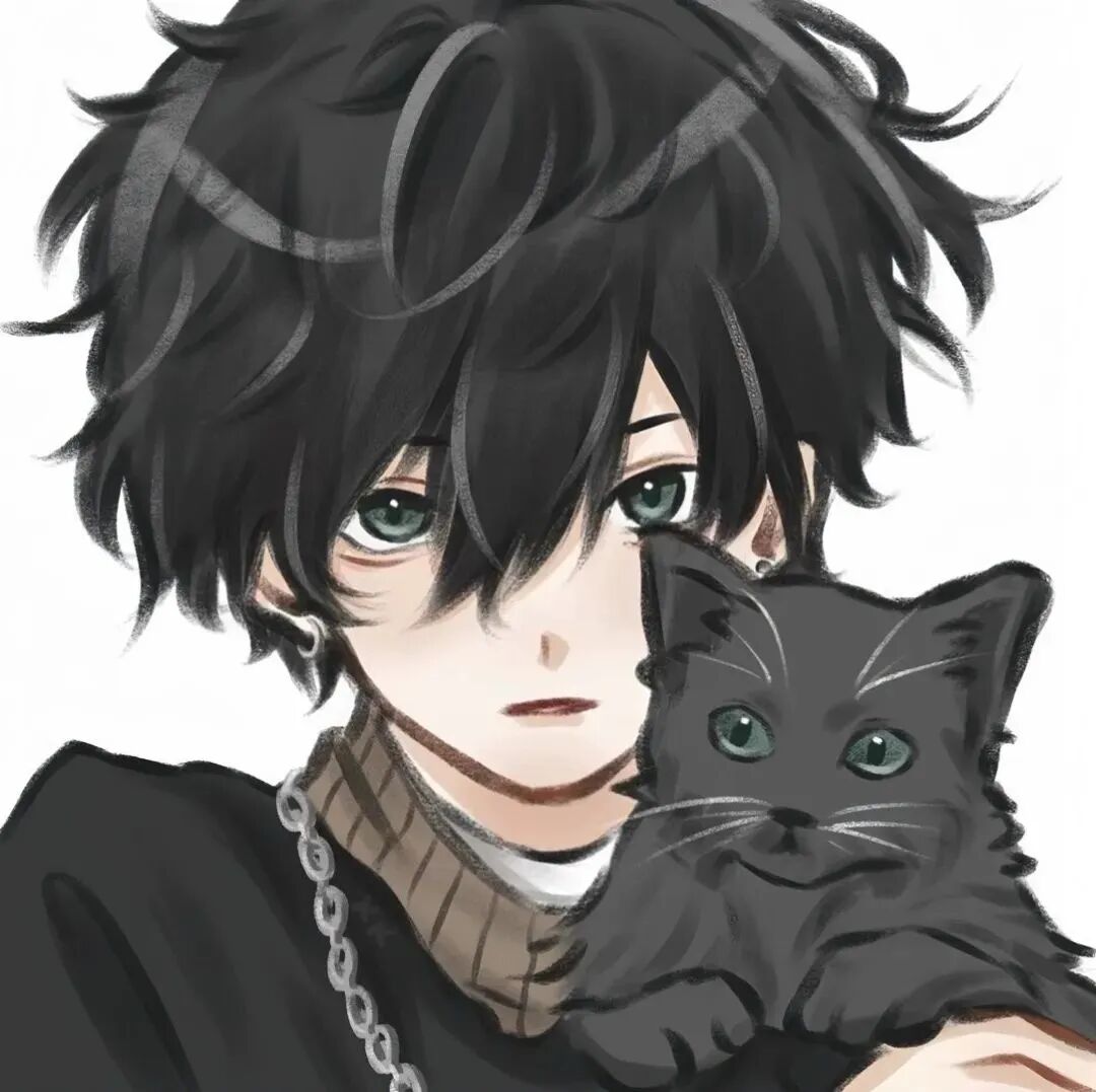 bqbaozhemlove抱着猫咪动漫情侣头像
