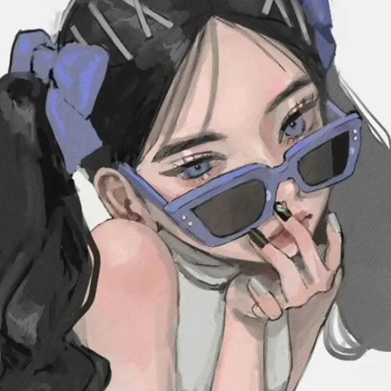 墨镜个性动漫头像女