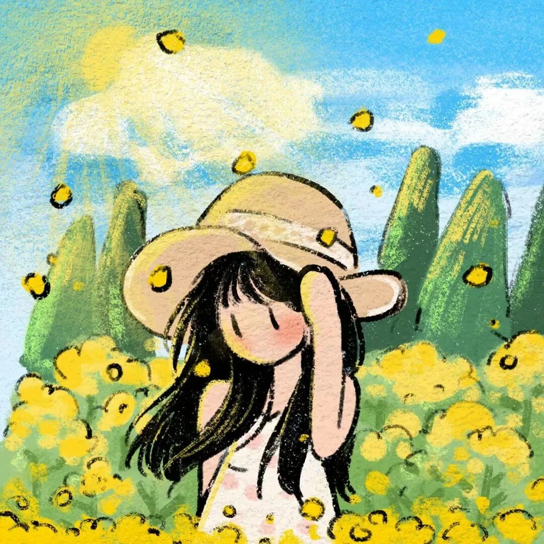 小清新插画动漫头像女