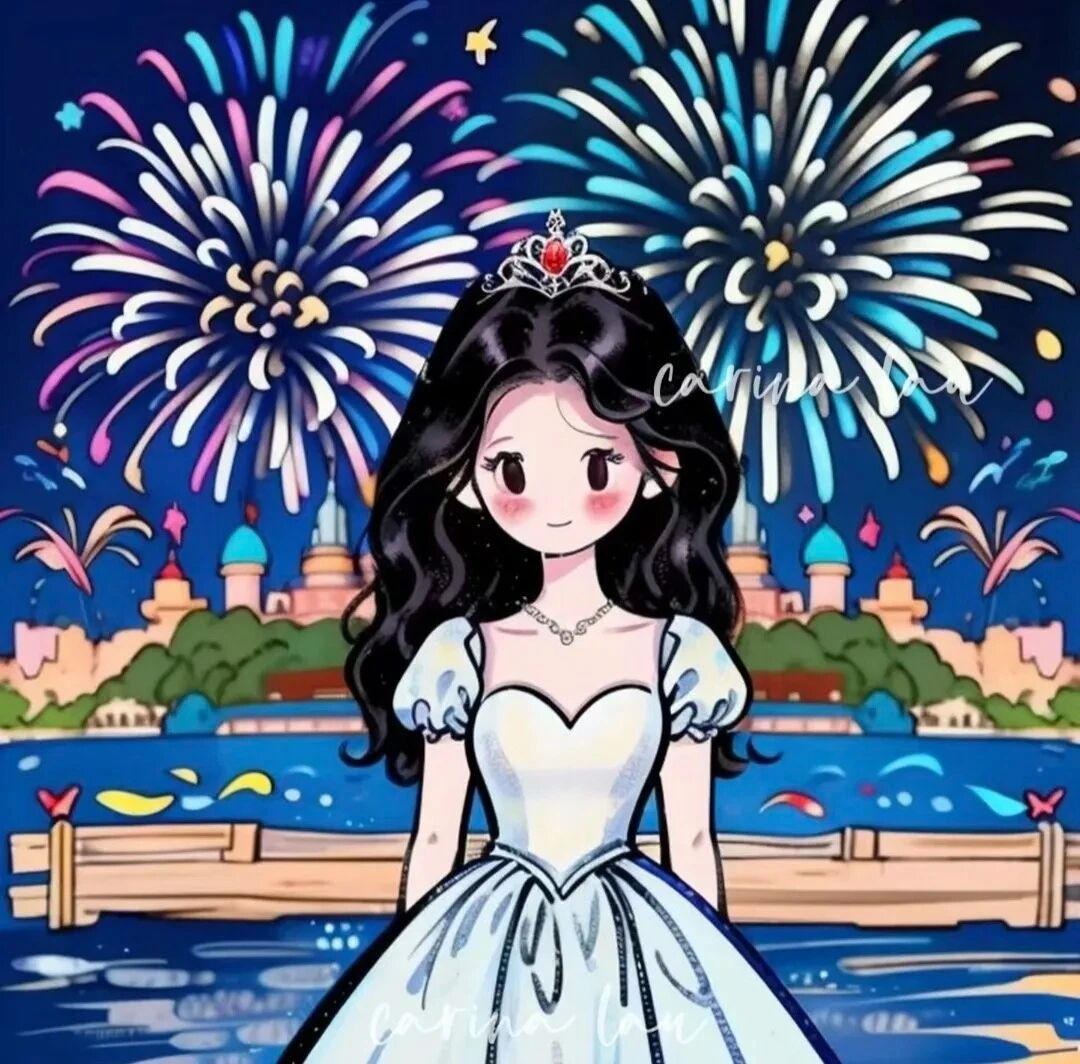 烟花公主风八人闺蜜头像手绘闺蜜头像