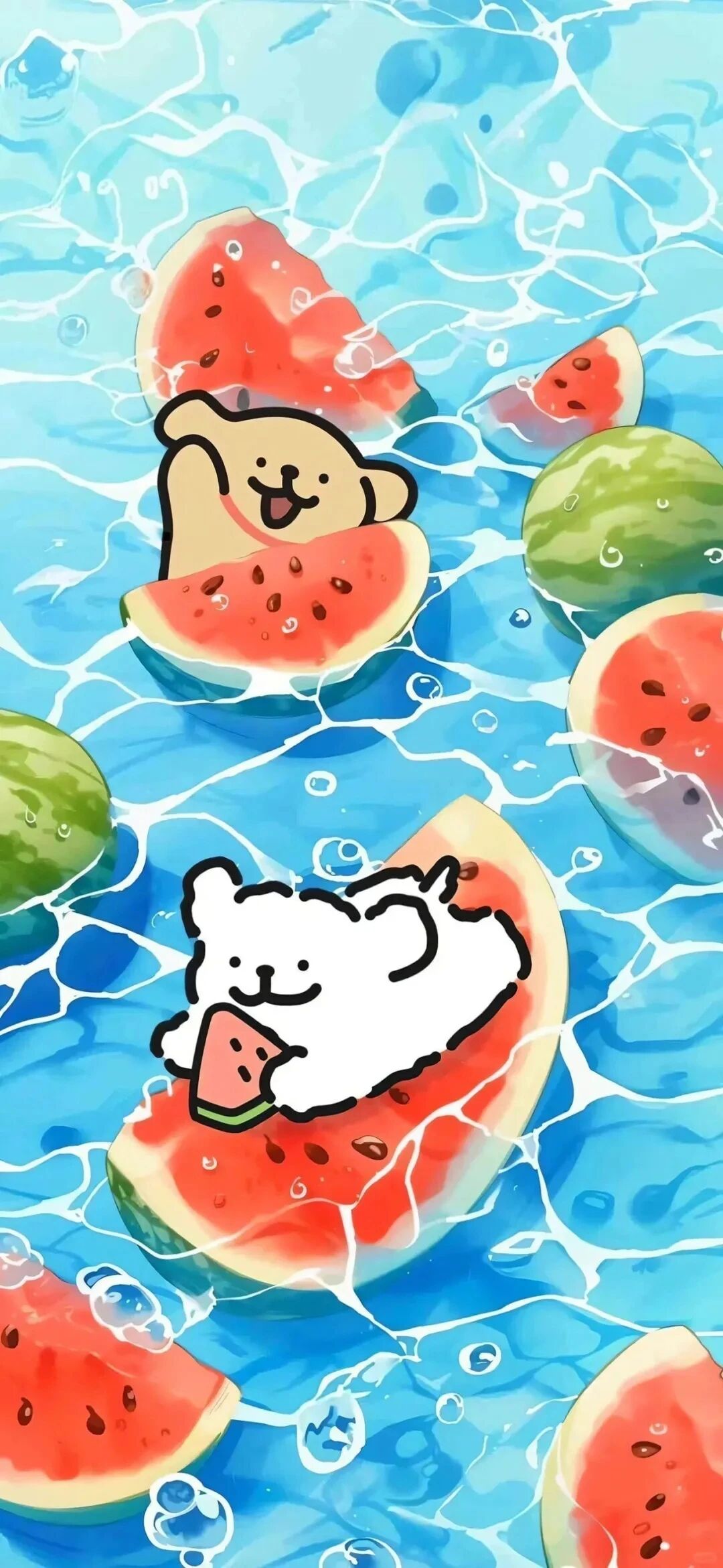 可爱线条小狗插画壁纸