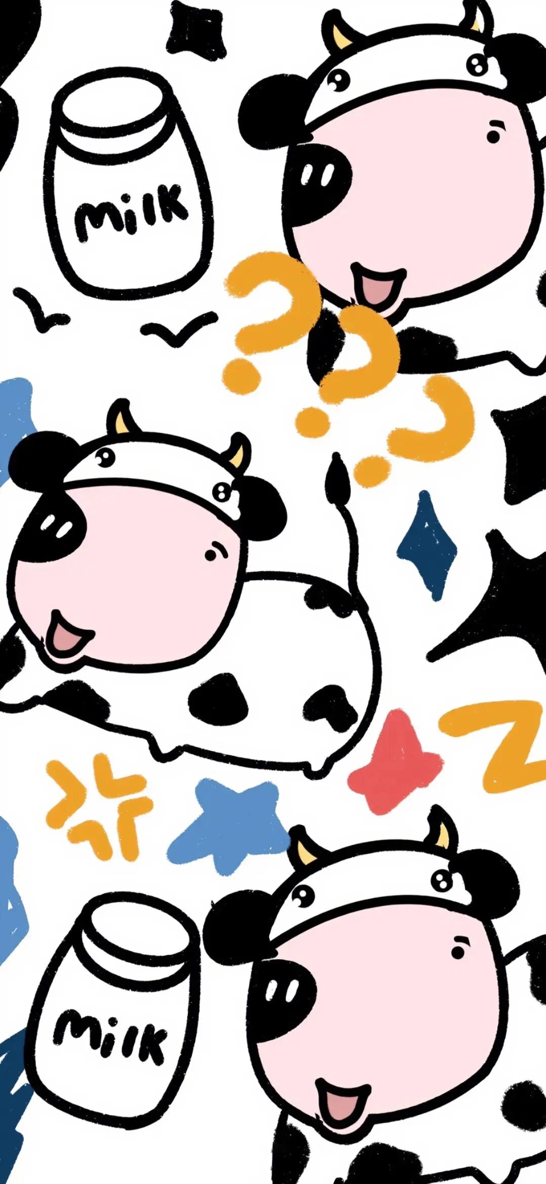 可爱奶牛插画壁纸