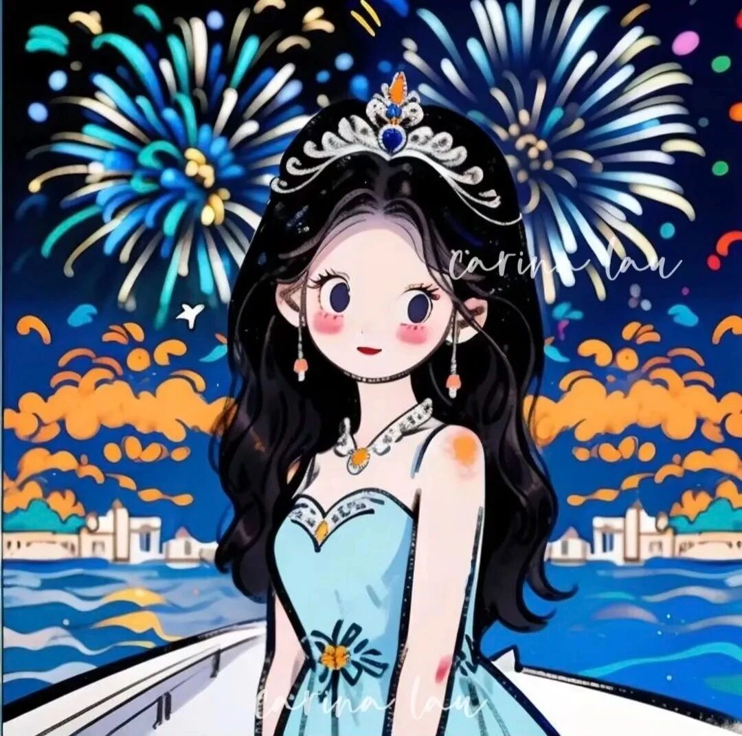 烟花公主风八人闺蜜头像手绘闺蜜头像
