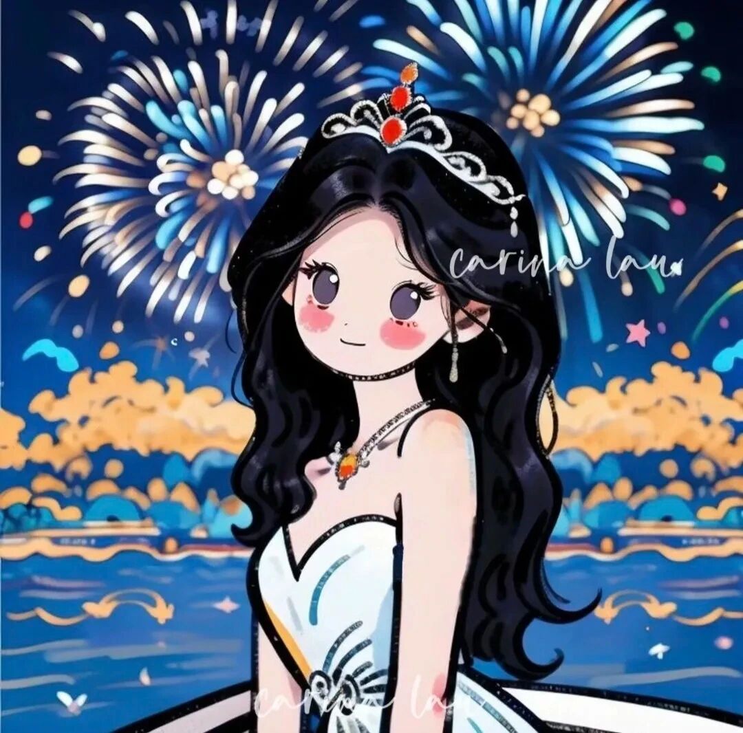 烟花公主风八人闺蜜头像手绘闺蜜头像