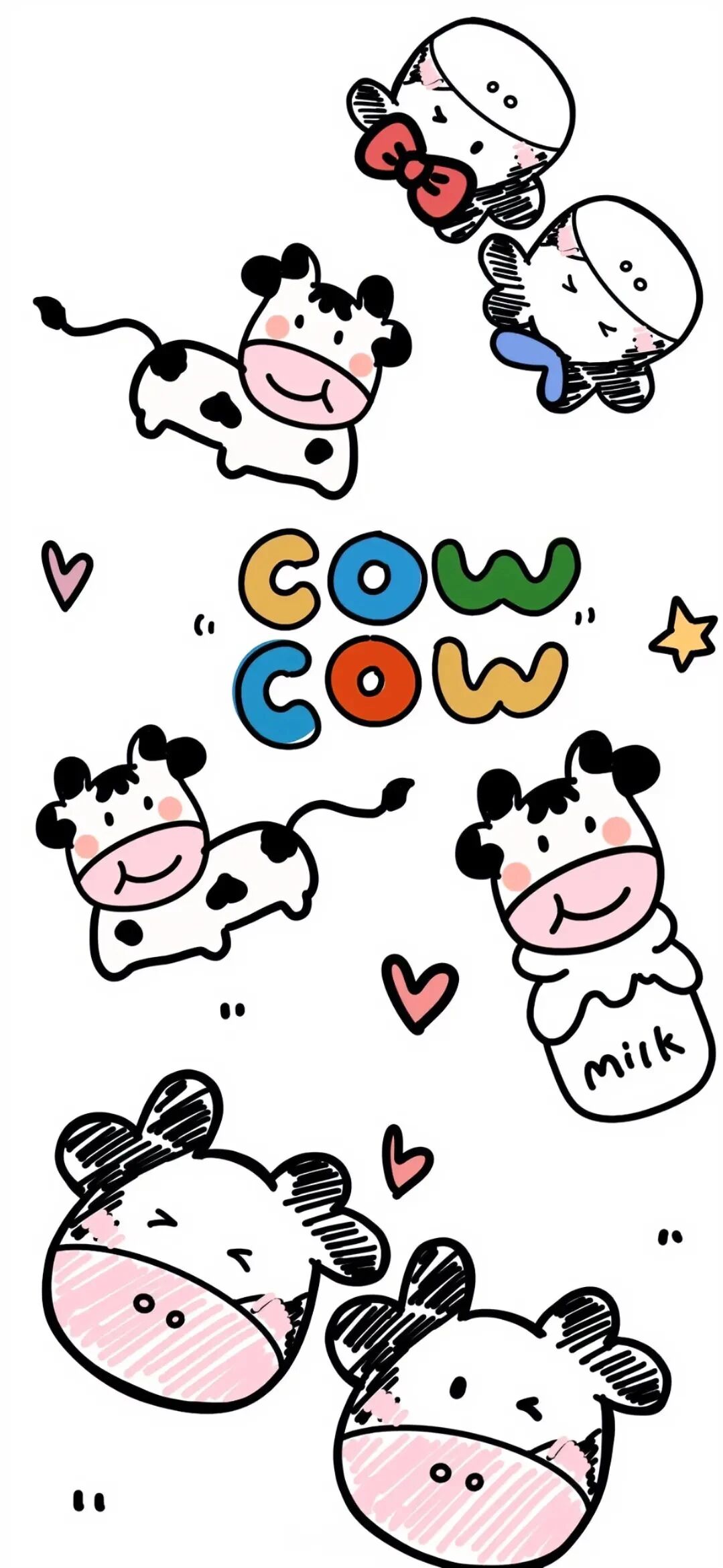 可爱奶牛插画壁纸