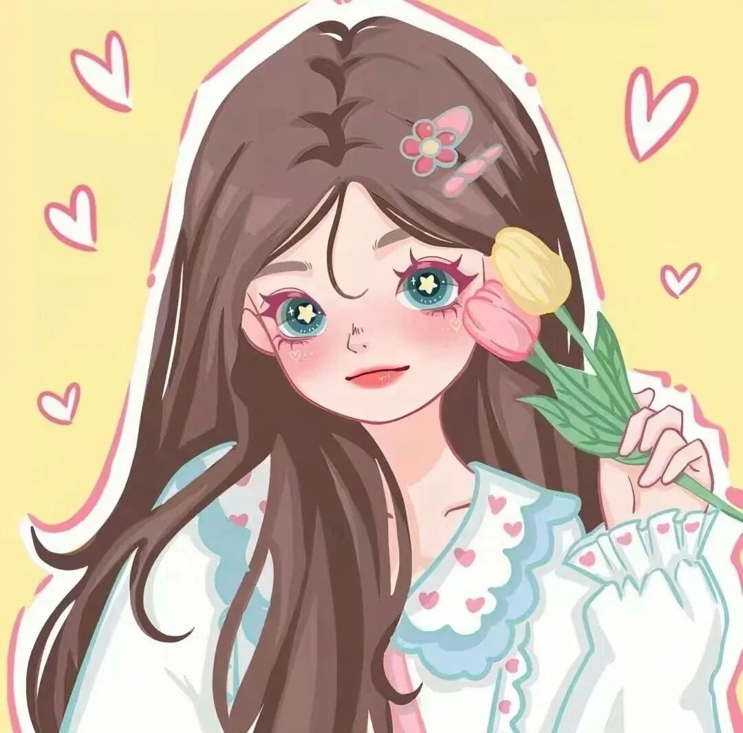 鲜花甜妹手绘动漫头像女