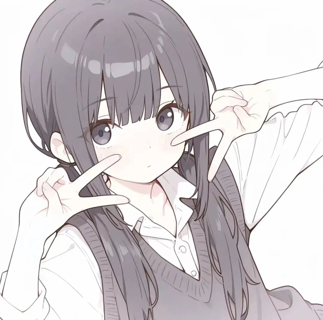 剪刀手甜妹动漫头像女