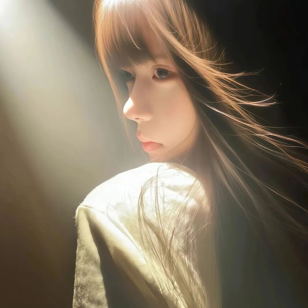 光感侧脸女生头像