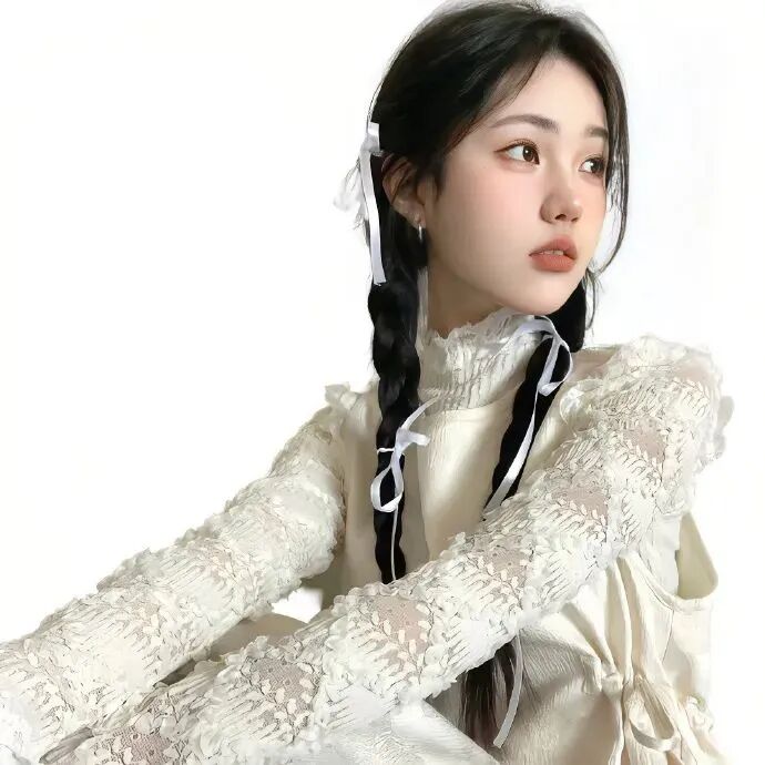 白底温柔女生头像
