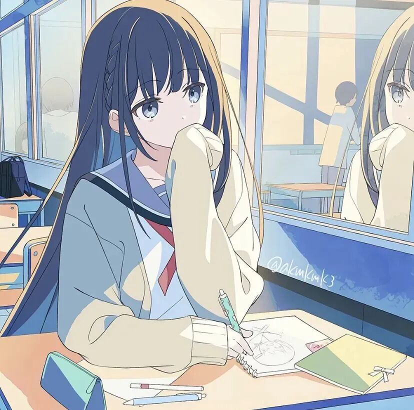 学院风动漫头像女