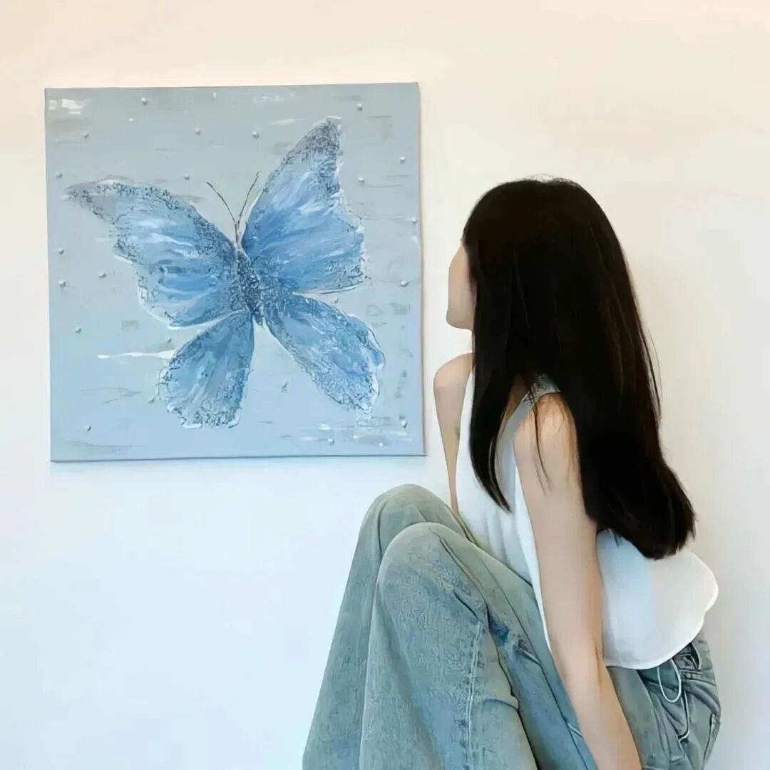 蝴蝶温柔不露脸女生头像