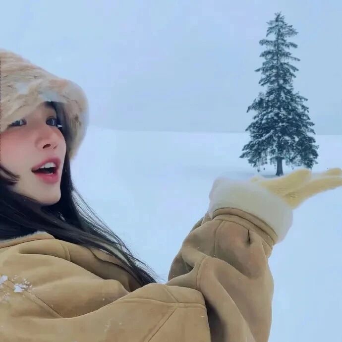冬天侧脸小众女生头像