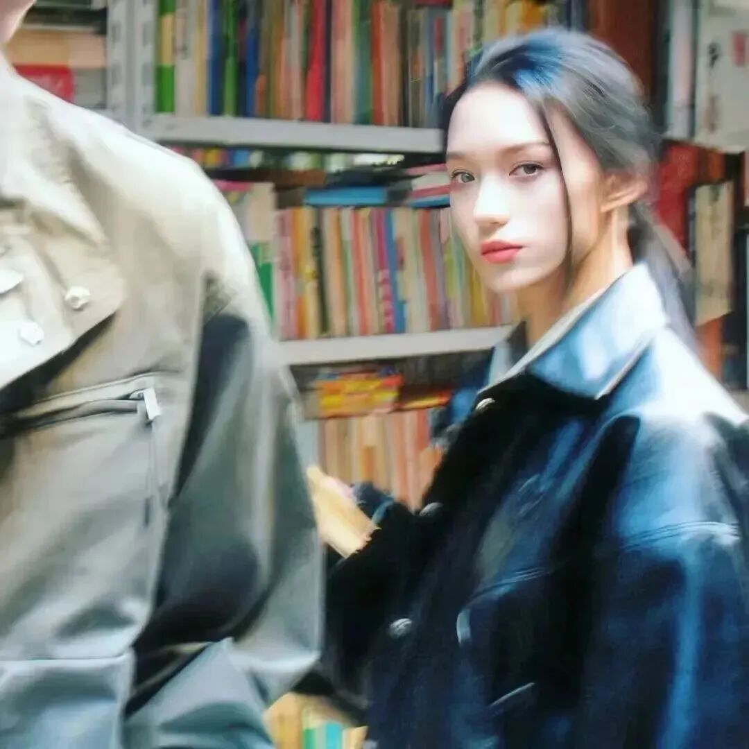 oudnzhshudianzhouyu书店古早感真人情侣头像
