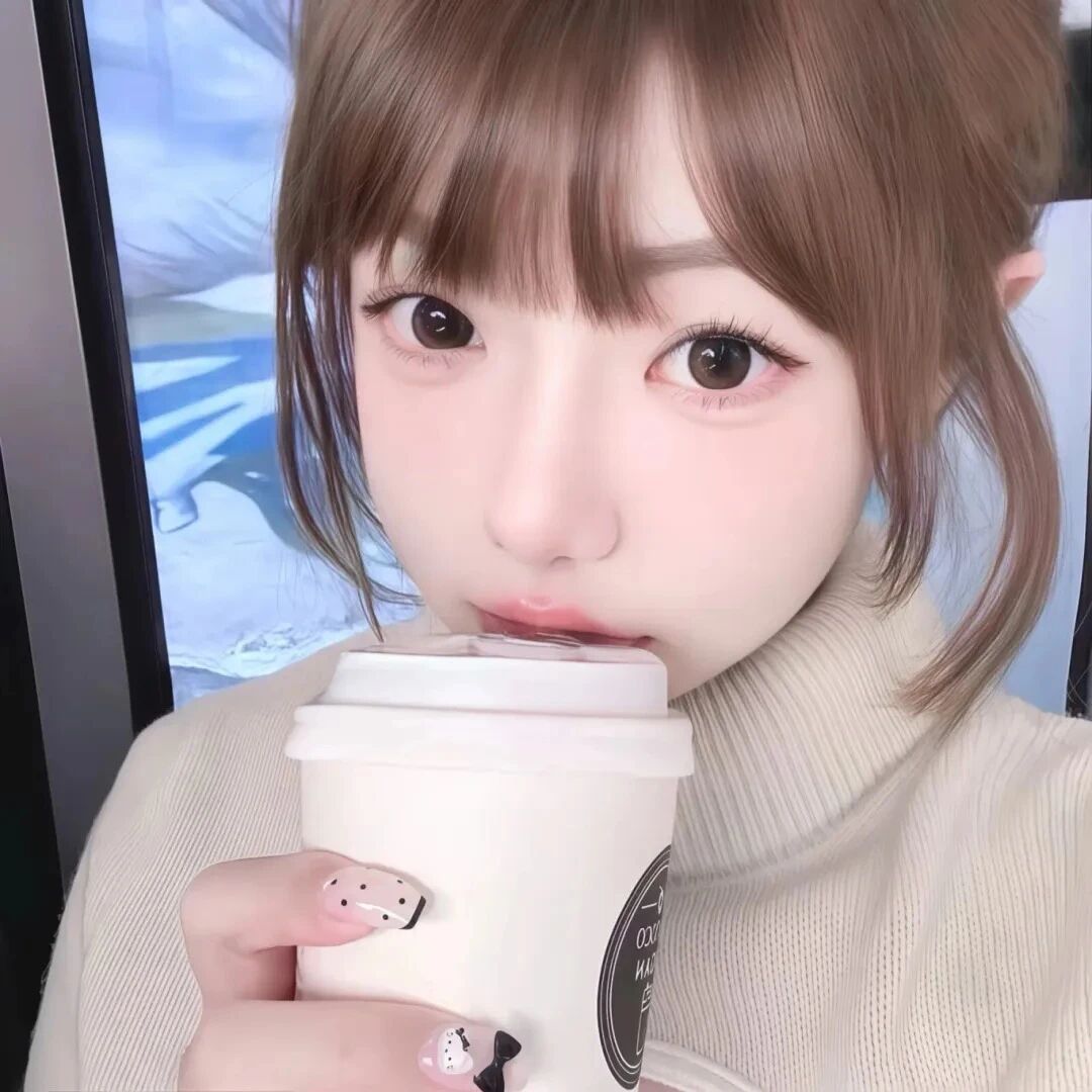 喝咖啡甜妹女生头像
