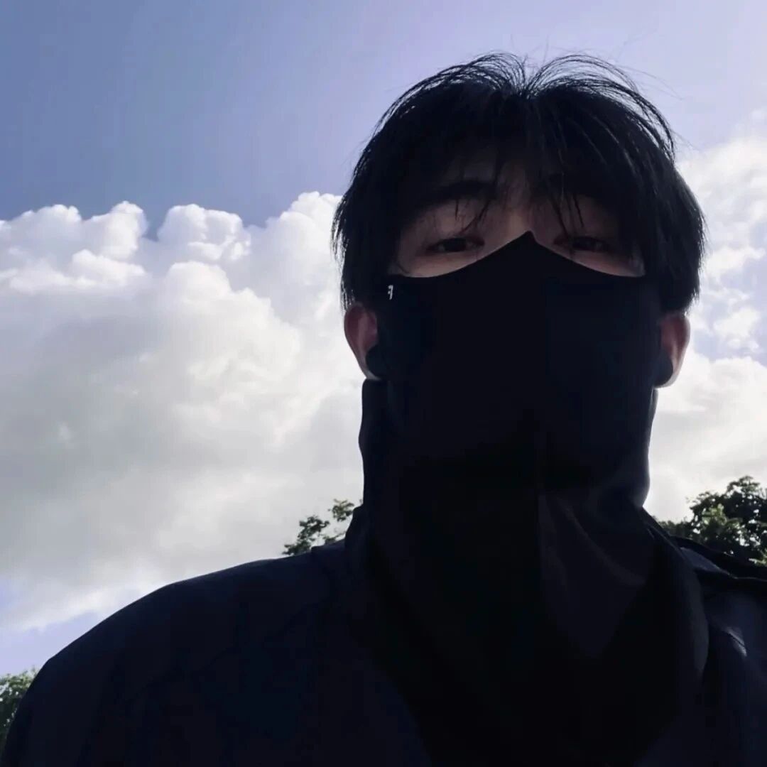 痞帅口罩不露脸男生头像
