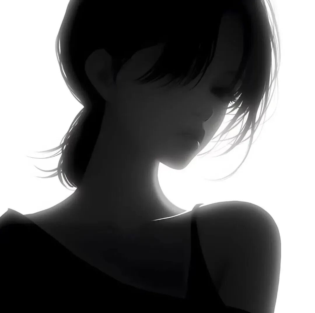 黑白动漫头像女