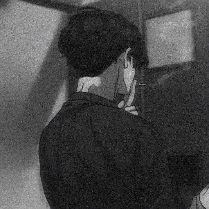 黑白伤感动漫头像男