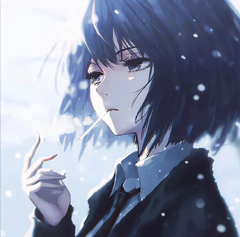 冬天孤独感动漫头像女