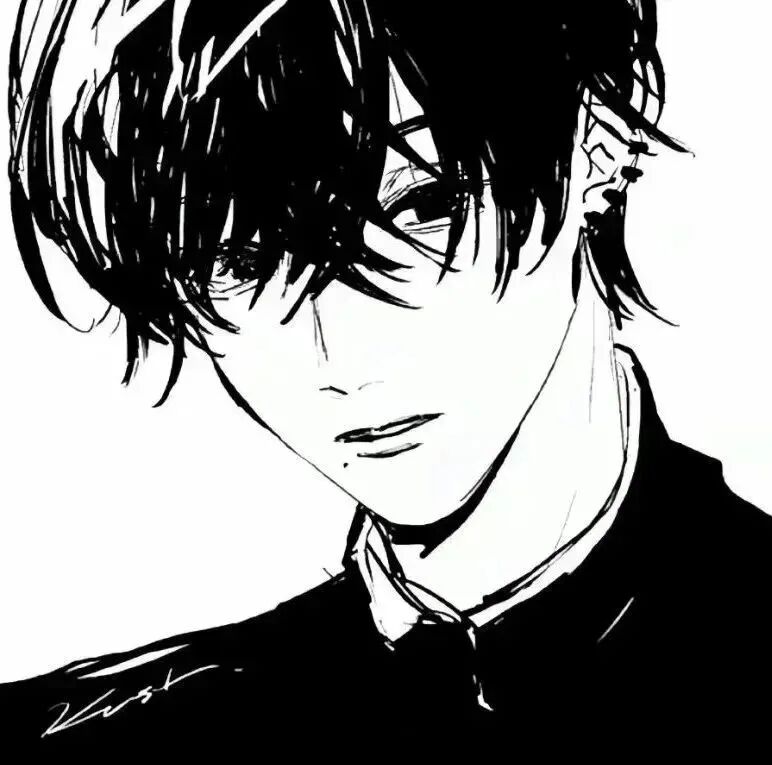 帅气黑白动漫头像男