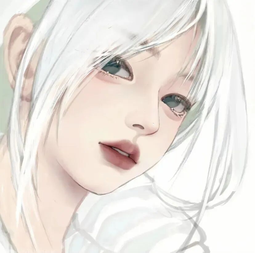 白发甜酷动漫头像女