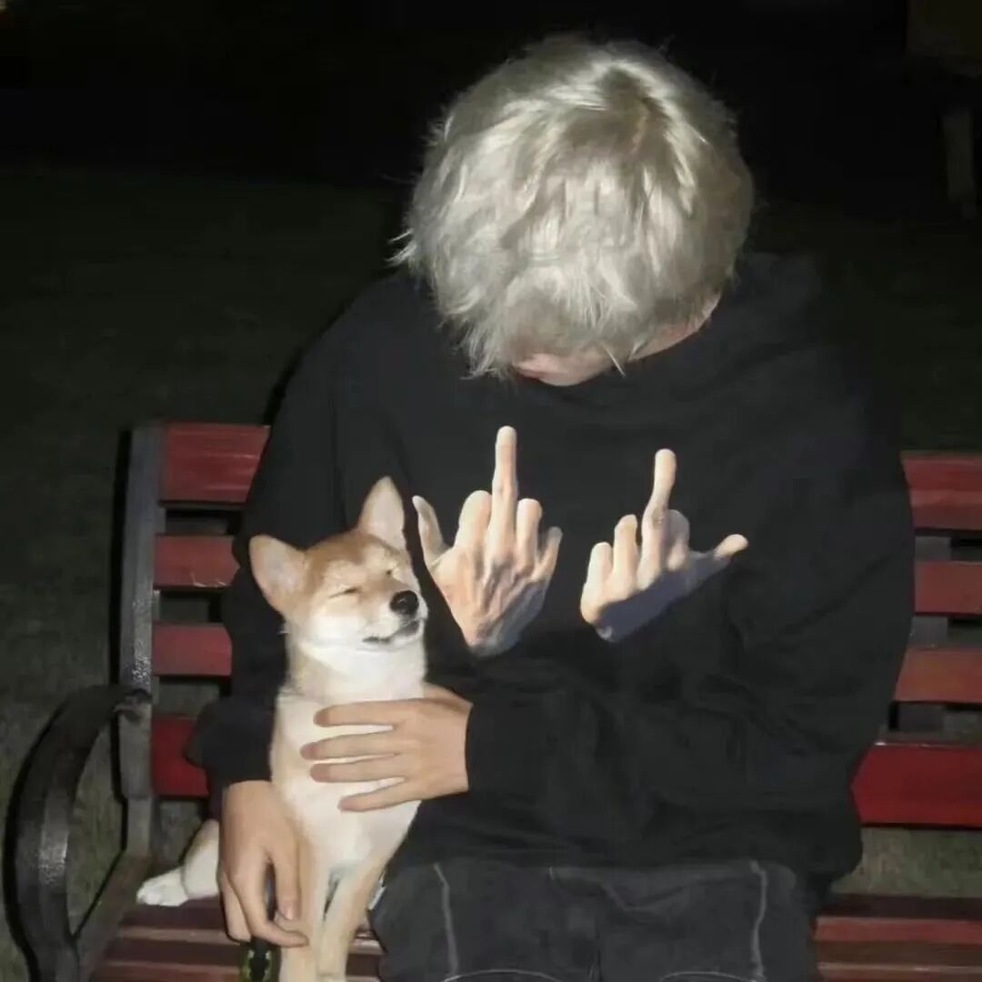 抱着狗狗不露脸个性男生头像