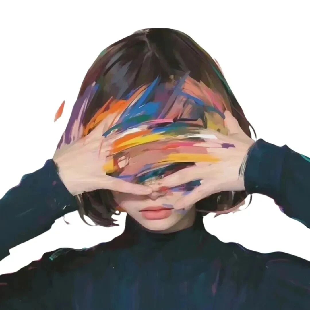 ruyanchouxinyaomei抽象插画情侣头像