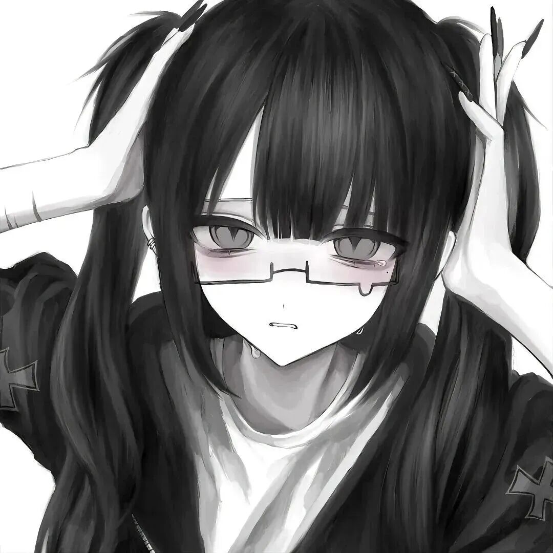黑白动漫头像女