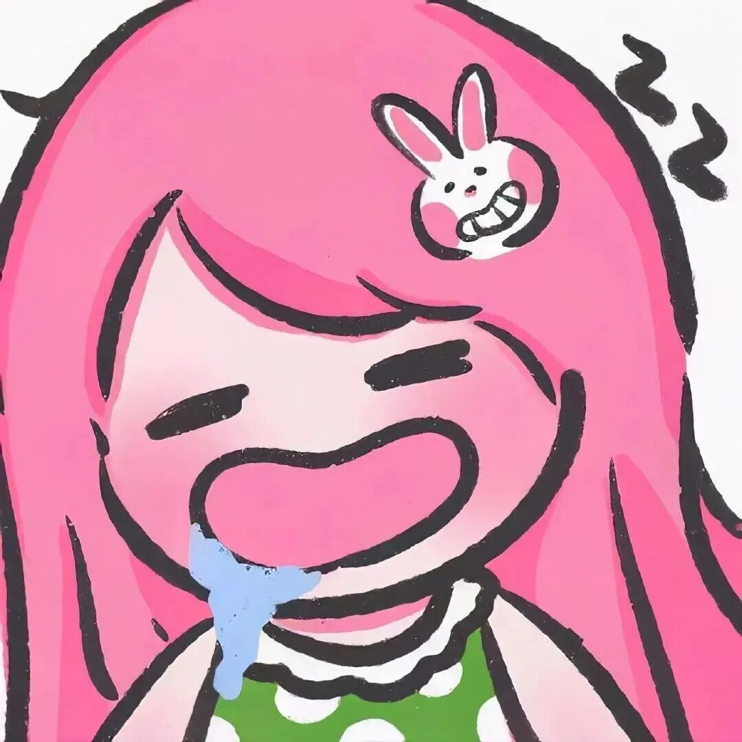 liukoushuinggaosadxialuote流口水可爱二人闺蜜头像插画闺蜜头像