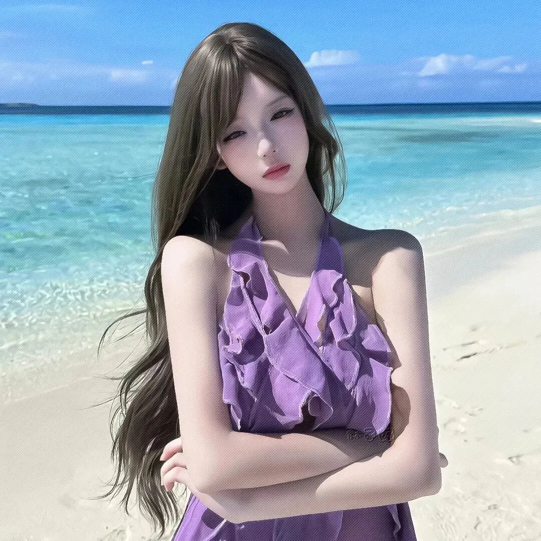 海边气质女生头像