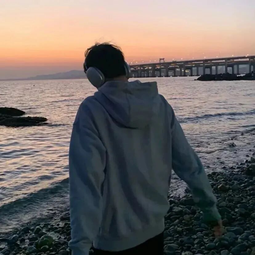 氛围感海边不露脸男生头像