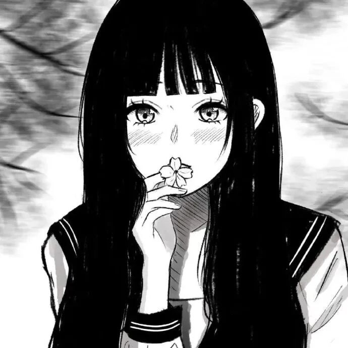 黑白动漫头像女