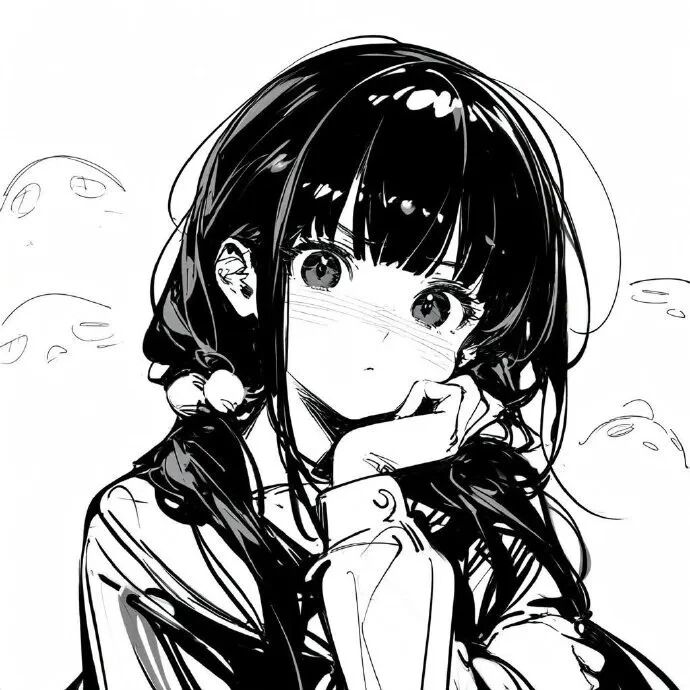 黑白动漫头像女