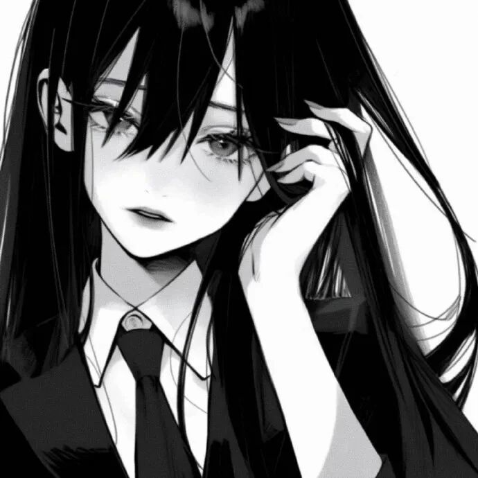 黑白动漫头像女
