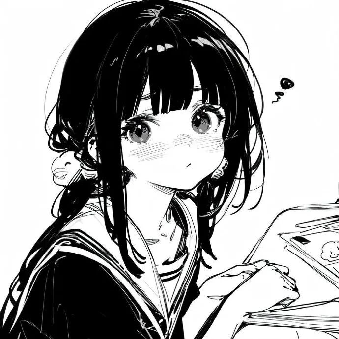 黑白动漫头像女