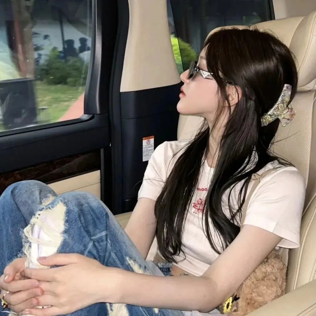 赵露思爱豆车内侧脸女生头像