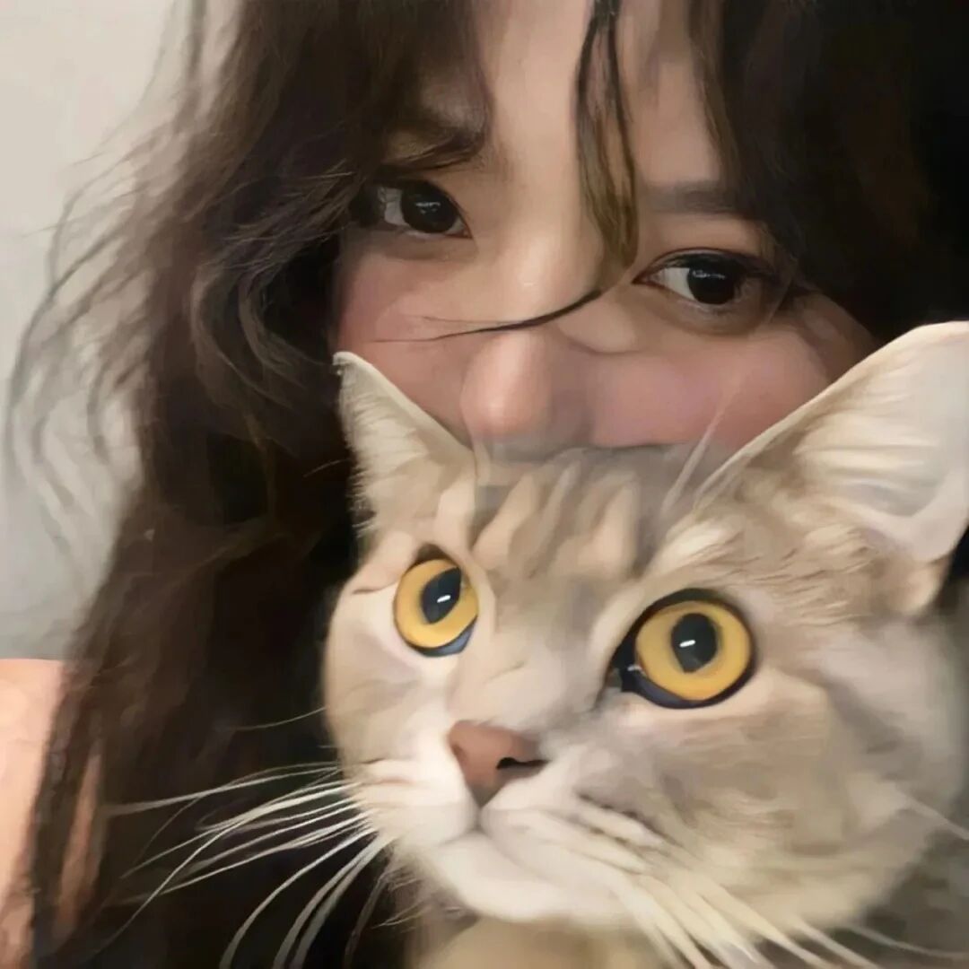 抱着猫咪甜妹女生头像