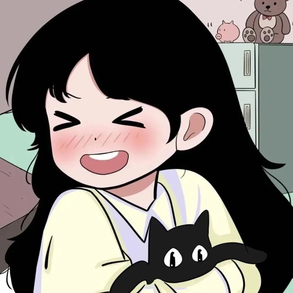 kounaitingaihe可爱抱着猫咪动漫情侣头像