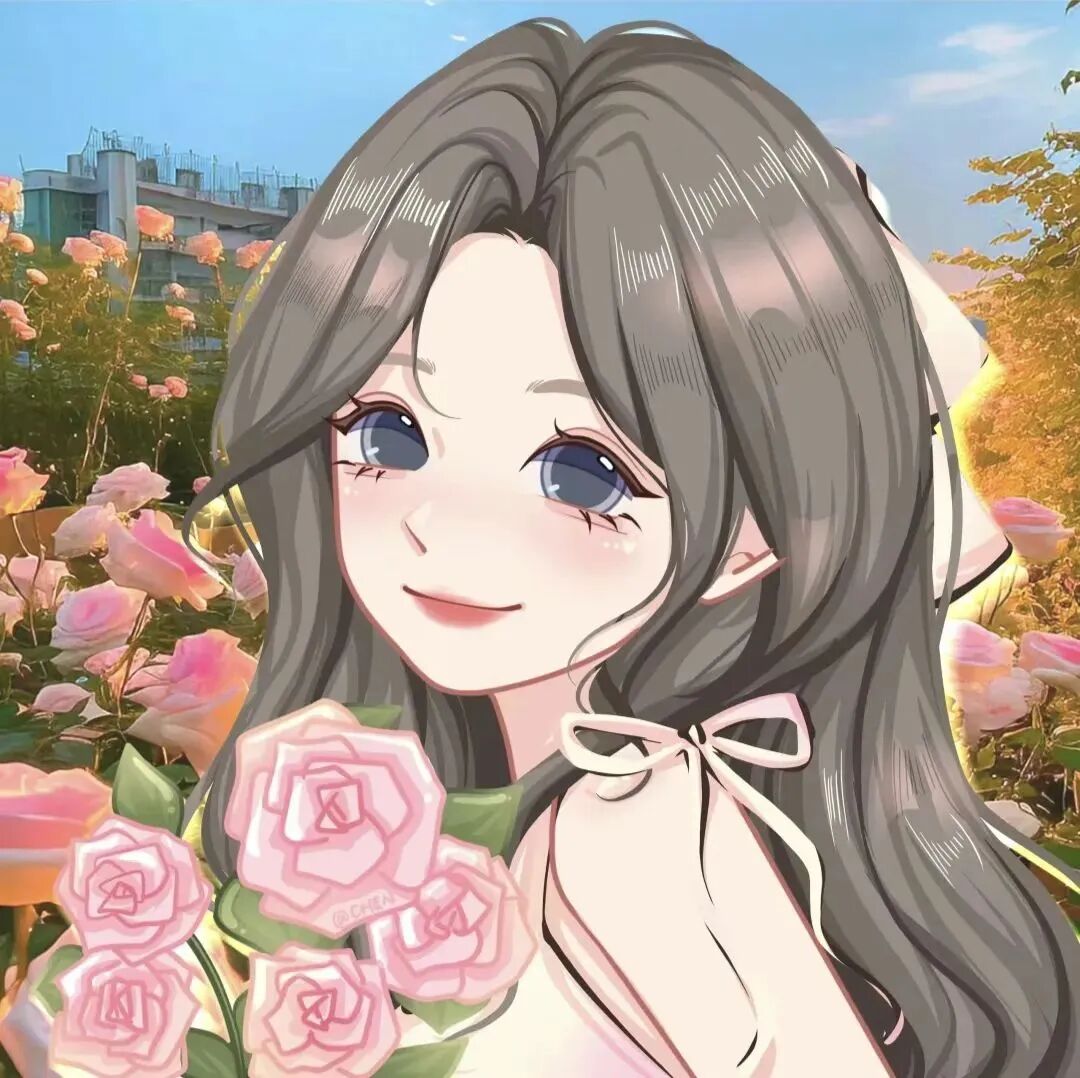 鲜花手绘动漫头像女