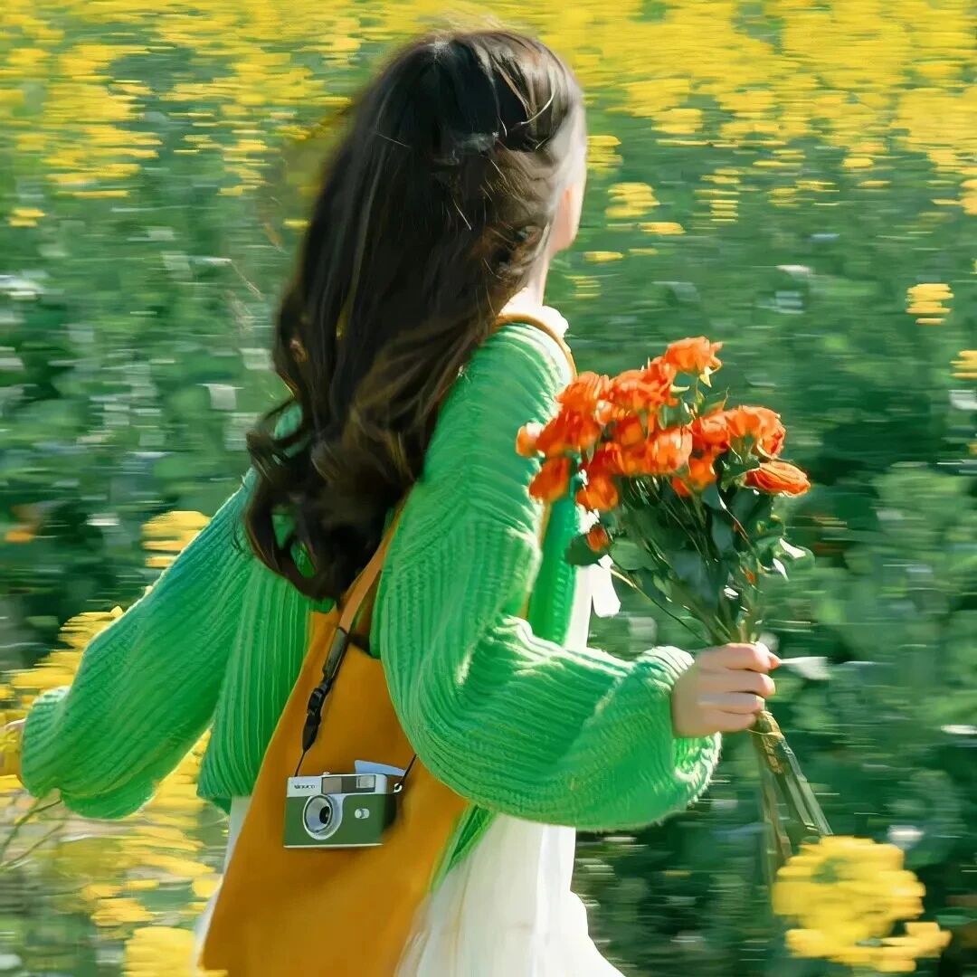 自由感鲜花不露脸女生头像