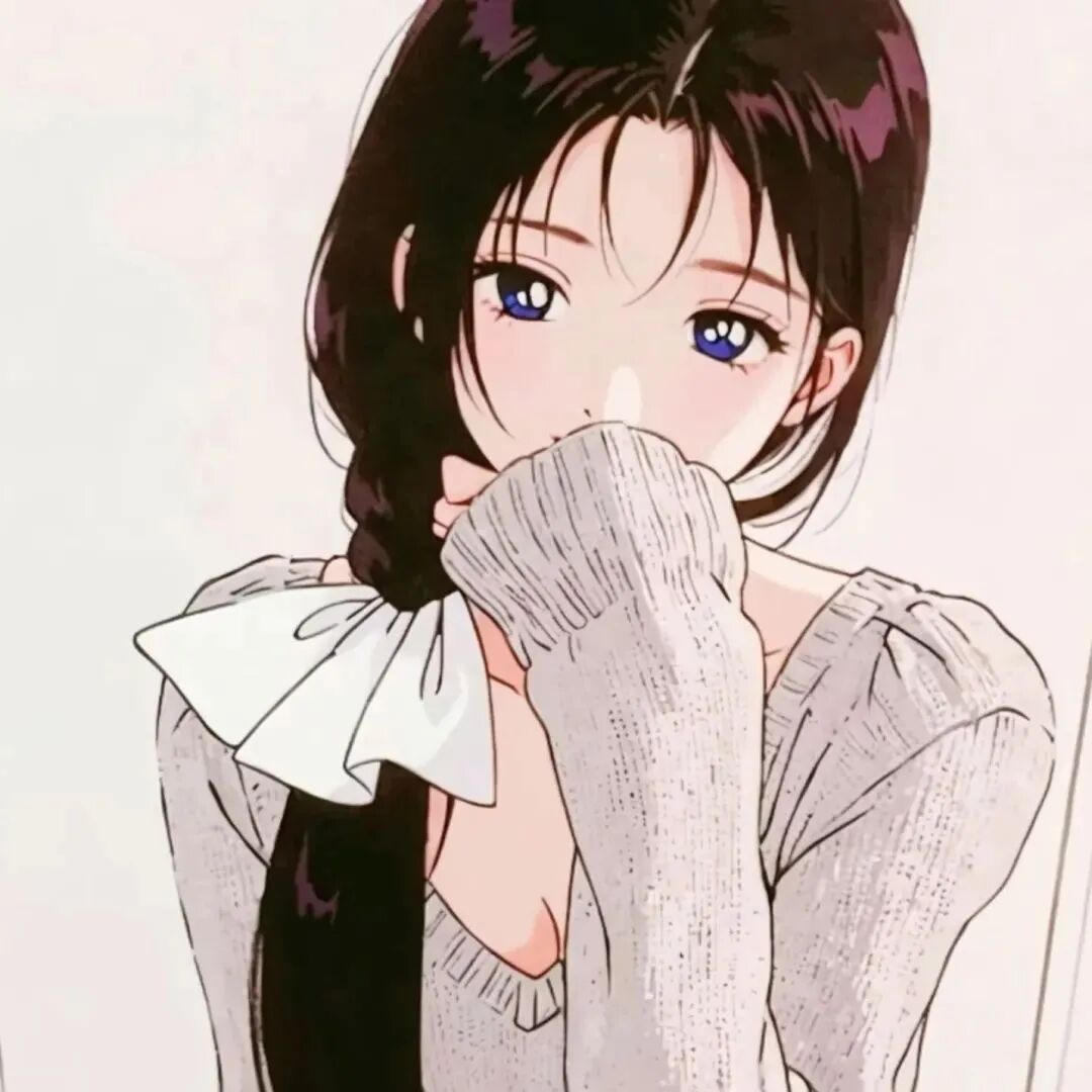 捂嘴古早感动漫头像女
