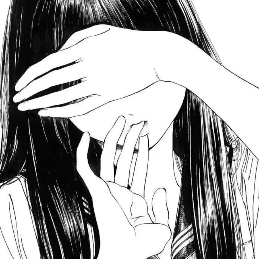黑白动漫头像女