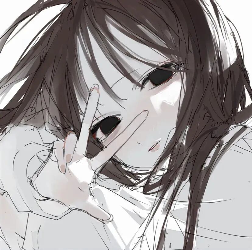 剪刀手孤独感动漫头像女