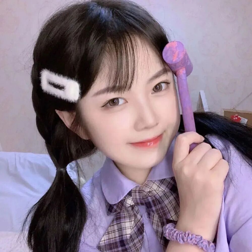 紫色系甜妹女生头像