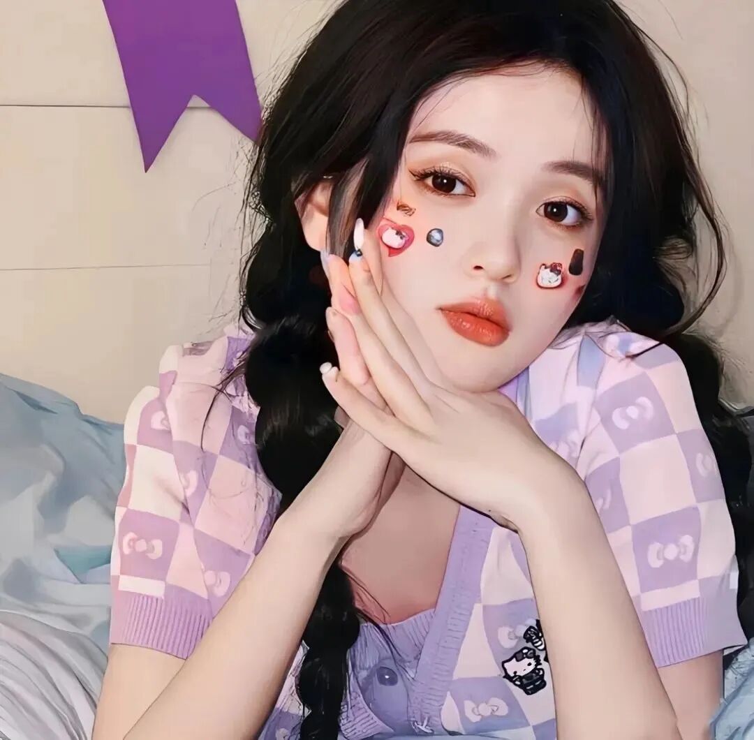 紫色系甜妹女生头像