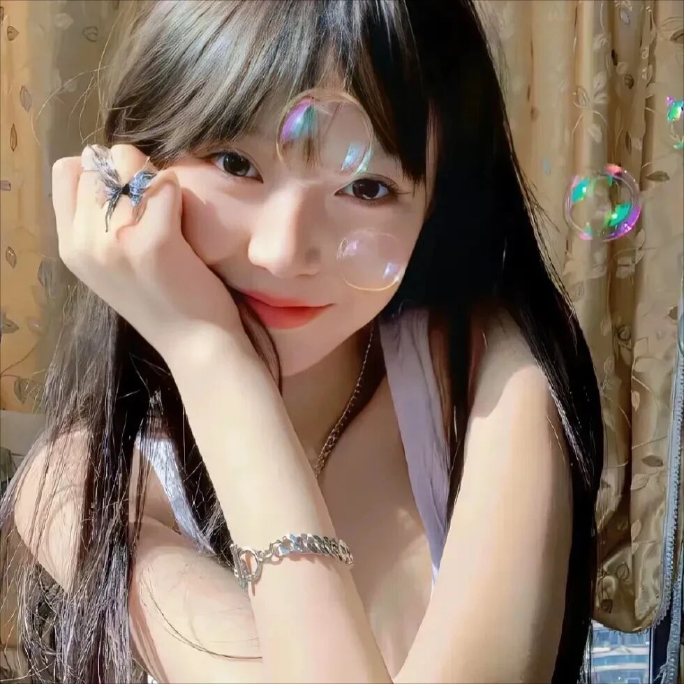 泡泡甜妹爱笑女生头像