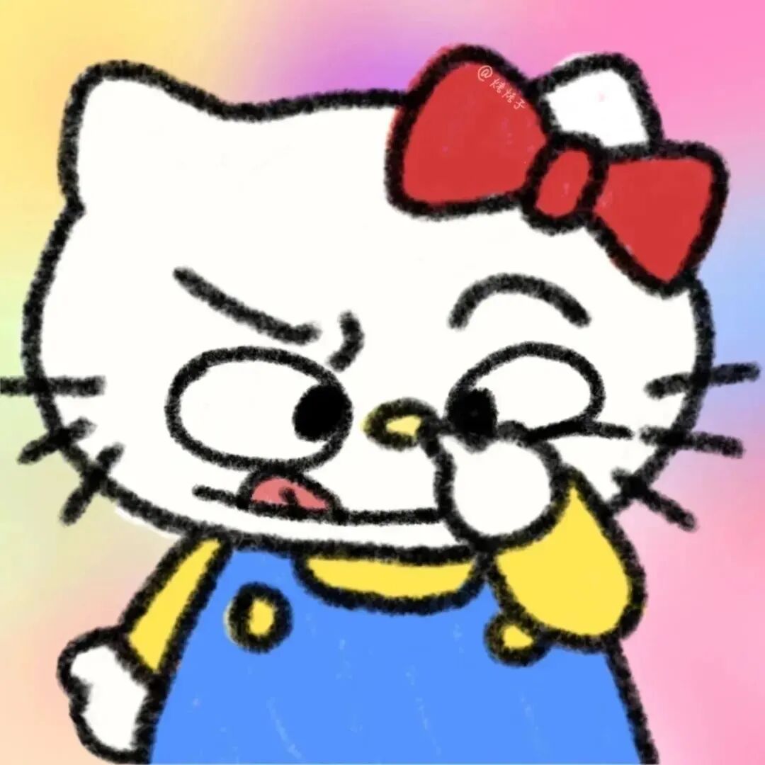 sdlisangbishdazi三丽鸥kt猫沙雕搞怪对象不是人二人闺蜜头像卡通闺蜜头像
