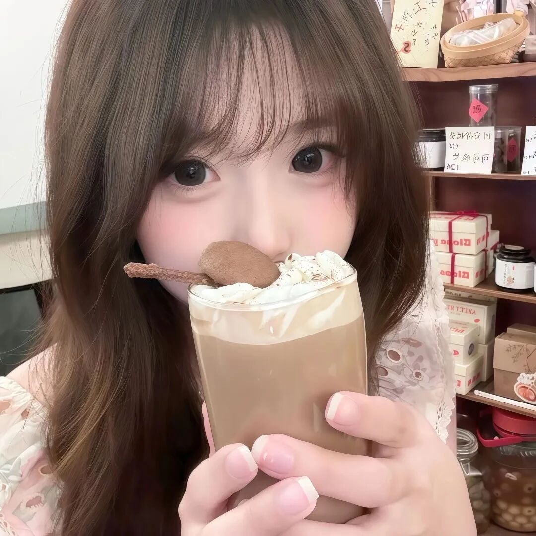 喝饮料甜妹女生头像