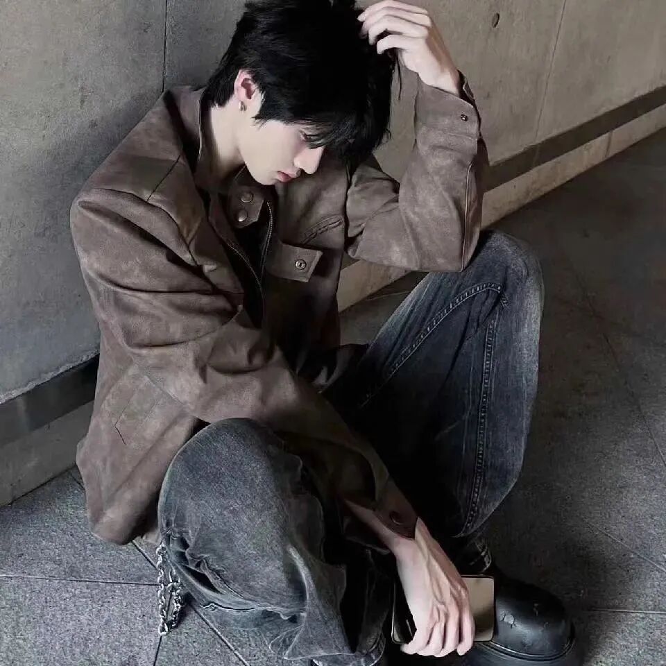 痞帅侧脸男生头像